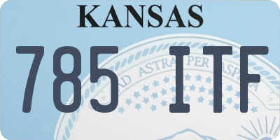 KS license plate 785ITF