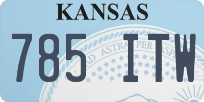 KS license plate 785ITW
