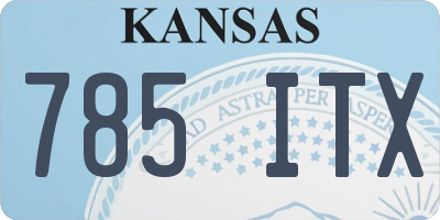 KS license plate 785ITX