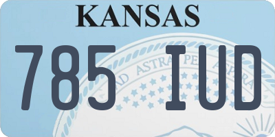 KS license plate 785IUD