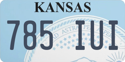 KS license plate 785IUI