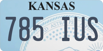 KS license plate 785IUS
