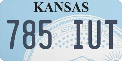 KS license plate 785IUT