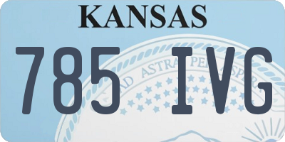 KS license plate 785IVG