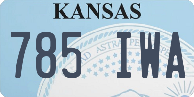 KS license plate 785IWA