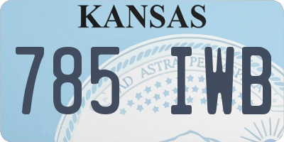 KS license plate 785IWB