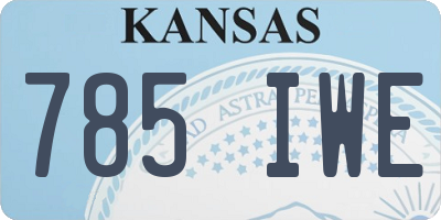 KS license plate 785IWE