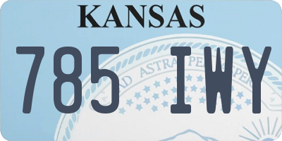 KS license plate 785IWY