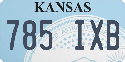 KS license plate 785IXB