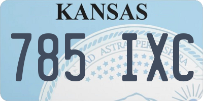 KS license plate 785IXC