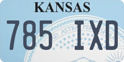 KS license plate 785IXD