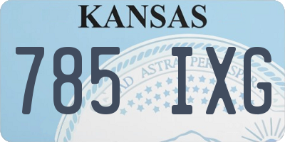 KS license plate 785IXG