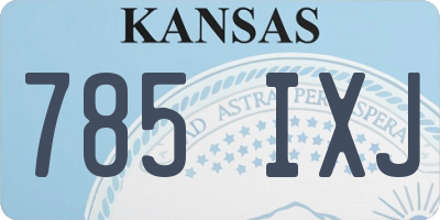 KS license plate 785IXJ