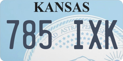 KS license plate 785IXK