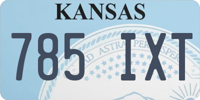 KS license plate 785IXT