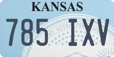 KS license plate 785IXV
