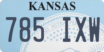 KS license plate 785IXW