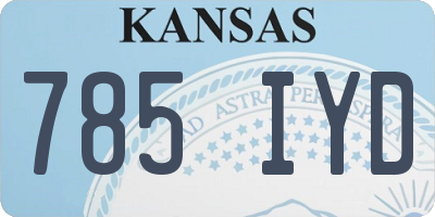 KS license plate 785IYD