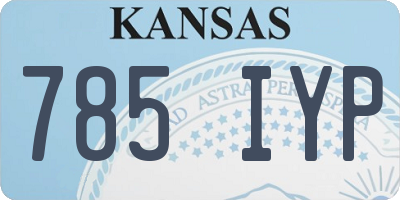 KS license plate 785IYP