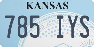 KS license plate 785IYS