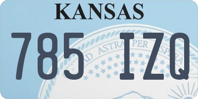 KS license plate 785IZQ