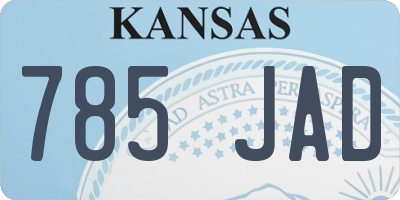 KS license plate 785JAD
