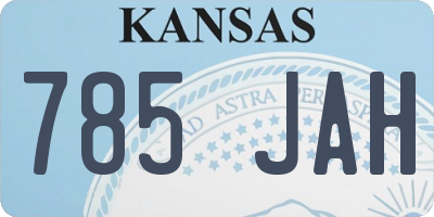 KS license plate 785JAH