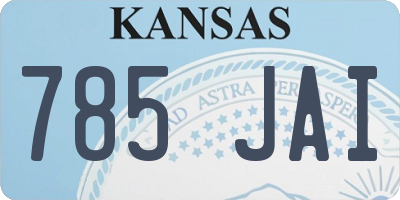 KS license plate 785JAI