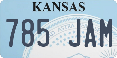 KS license plate 785JAM