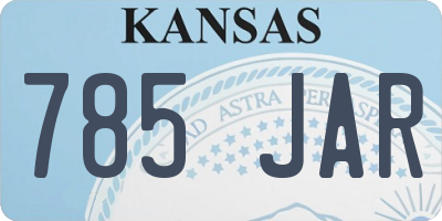 KS license plate 785JAR
