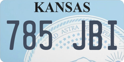 KS license plate 785JBI