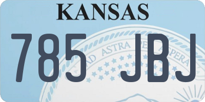 KS license plate 785JBJ