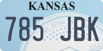 KS license plate 785JBK