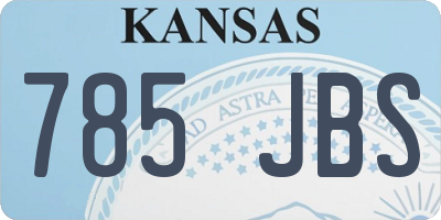 KS license plate 785JBS