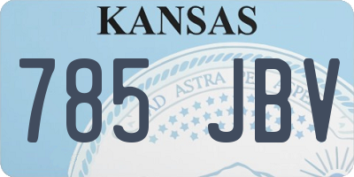 KS license plate 785JBV