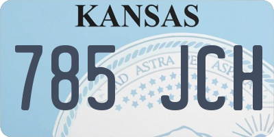 KS license plate 785JCH