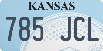 KS license plate 785JCL