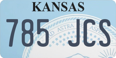 KS license plate 785JCS