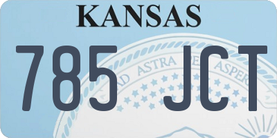 KS license plate 785JCT