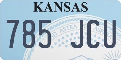 KS license plate 785JCU