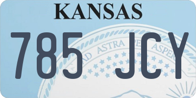 KS license plate 785JCY