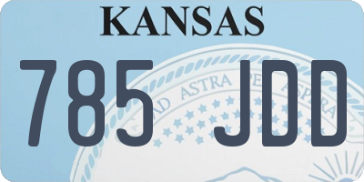 KS license plate 785JDD