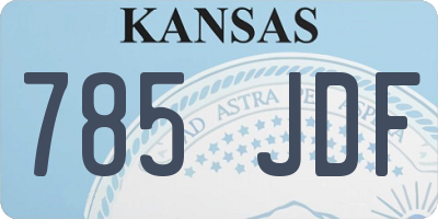 KS license plate 785JDF