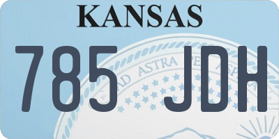 KS license plate 785JDH
