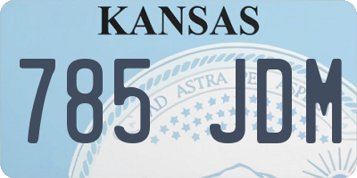 KS license plate 785JDM