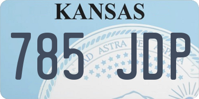 KS license plate 785JDP