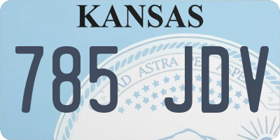 KS license plate 785JDV