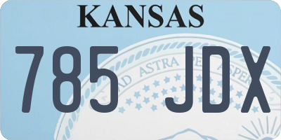 KS license plate 785JDX