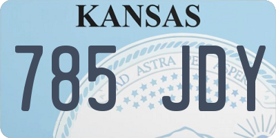 KS license plate 785JDY