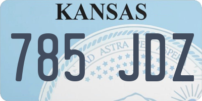 KS license plate 785JDZ